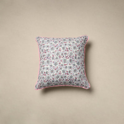 Cotton sanganeri cushion cover 10 - handcrafted