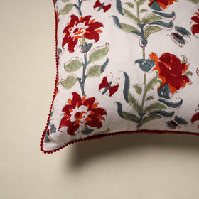 Cotton sanganeri cushion cover 12 - handcrafted