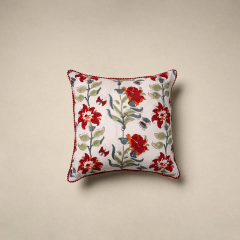 Cotton sanganeri cushion cover 12 - handcrafted