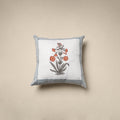 Cotton sanganeri cushion cover (16 x 16 in) 01 - handcrafted