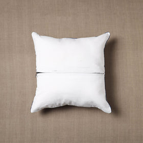 White Block Print Cotton Sanganeri Cushion Cover