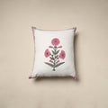 Cotton sanganeri cushion cover (16 x 16 in) 02 - handcrafted