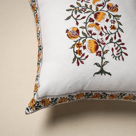 Cotton sanganeri cushion cover (16 x 16 in) 03 - handcrafted