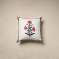Cotton sanganeri cushion cover (16 x 16 in) 06 - handcrafted