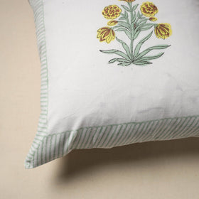 Cotton sanganeri cushion cover (16 x 16 in) 08 - handcrafted