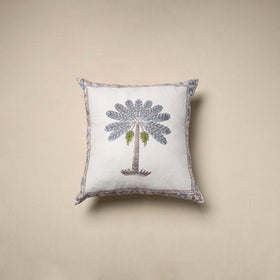 Cotton sanganeri cushion cover (16 x 16 in) 09 - handcrafted