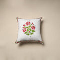 Cotton sanganeri cushion cover (16 x 16 in) 10 - handcrafted