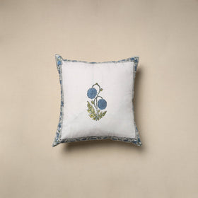 Cotton sanganeri cushion cover (16 x 16 in) 11 - handcrafted