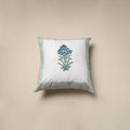 Cotton sanganeri cushion cover (16 x 16 in) 13 - handcrafted