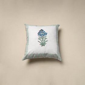 Cotton sanganeri cushion cover (16 x 16 in) 13 - handcrafted