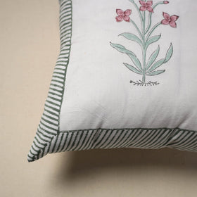 Cotton sanganeri cushion cover (16 x 16 in) 15 - handcrafted