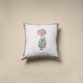 Cotton sanganeri cushion cover (16 x 16 in) 17 - handcrafted