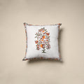 Cotton sanganeri cushion cover (16 x 16 in) 19 - handcrafted