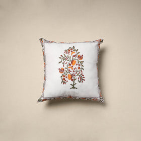 Cotton sanganeri cushion cover (16 x 16 in) 19 - handcrafted