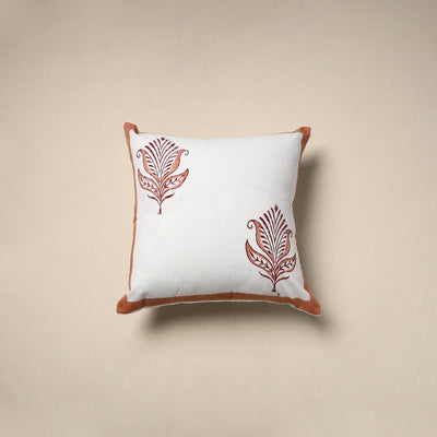Cotton sanganeri cushion cover (16 x 16 in) 22 - handcrafted