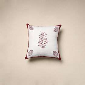 Cotton sanganeri cushion cover (16 x 16 in) 23 - handcrafted