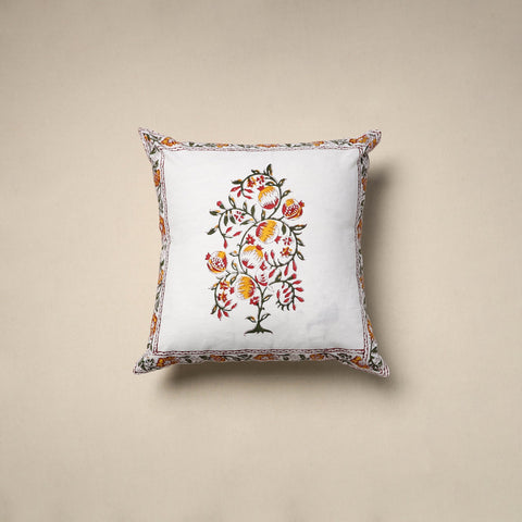 Cotton sanganeri cushion cover (16 x 16 in) 24 - handcrafted