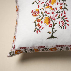 Cotton sanganeri cushion cover (16 x 16 in) 24 - handcrafted