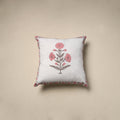 Cotton sanganeri cushion cover (16 x 16 in) 25 - handcrafted
