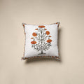 Cotton sanganeri cushion cover (16 x 16 in) 29 - handcrafted
