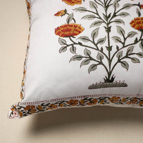 Cotton sanganeri cushion cover (16 x 16 in) 29 - handcrafted