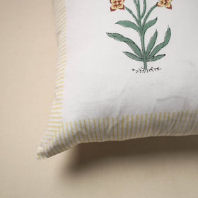 Cotton sanganeri cushion cover (16 x 16 in) 34 - handcrafted