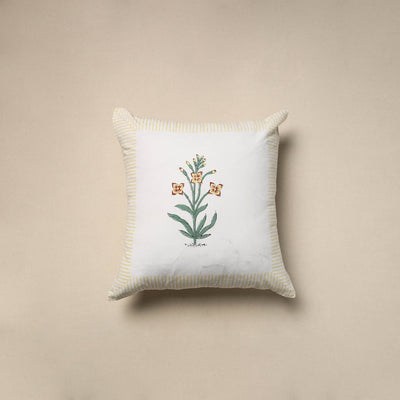 Cotton sanganeri cushion cover (16 x 16 in) 34 - handcrafted