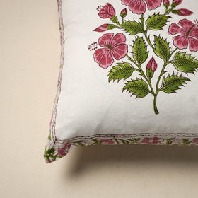 Cotton sanganeri cushion cover (16 x 16 in) 37 - handcrafted