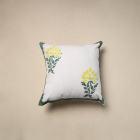 Cotton sanganeri cushion cover (16 x 16 in) 38 - handcrafted