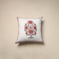 Cotton sanganeri cushion cover (16 x 16 in) 39 - handcrafted