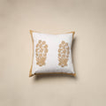 Cotton sanganeri cushion cover (16 x 16 in) 42 - handcrafted