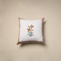 Cotton sanganeri cushion cover (16 x 16 in) 44 - handcrafted