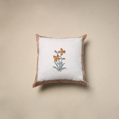 Cotton sanganeri cushion cover (16 x 16 in) 44 - handcrafted