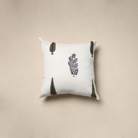 Cotton sanganeri cushion cover (16 x 16 in) 48 - handcrafted