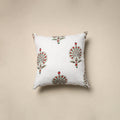 Cotton sanganeri cushion cover (16 x 16 in) 52 - handcrafted