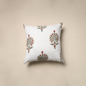 Cotton sanganeri cushion cover (16 x 16 in) 52 - handcrafted
