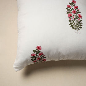 Cotton sanganeri cushion cover (16 x 16 in) 55 - handcrafted