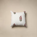 Cotton sanganeri cushion cover (16 x 16 in) 55 - handcrafted