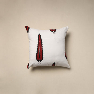 Cotton sanganeri cushion cover (16 x 16 in) 60 - handcrafted