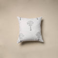 Cotton sanganeri cushion cover (16 x 16 in) 64 - handcrafted