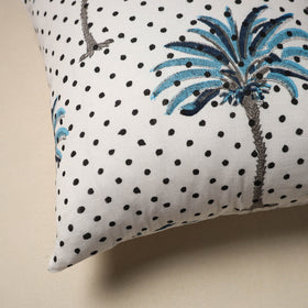 Cotton sanganeri cushion cover (16 x 16 in) 85 - handcrafted