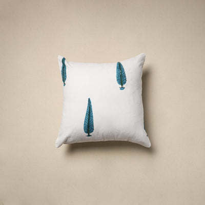 Cotton sanganeri cushion cover (16 x 16 in) 91 - handcrafted