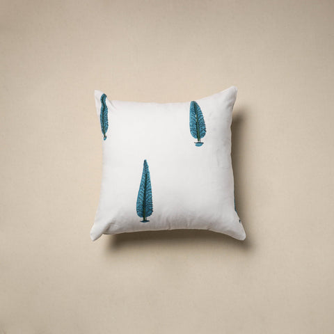 Cotton sanganeri cushion cover (16 x 16 in) 91 - handcrafted