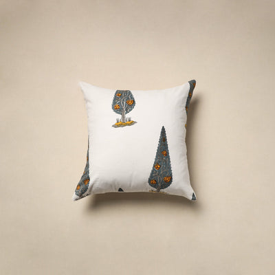 Cotton sanganeri cushion cover (16 x 16 in) 98 - handcrafted