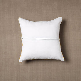 White - cotton sanganeri cushion cover (16 x 16 in)