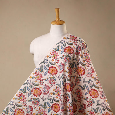 White - cotton sanganeri fabric 06 - handcrafted