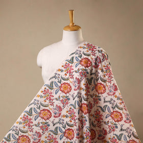 White - cotton sanganeri fabric 06 - handcrafted