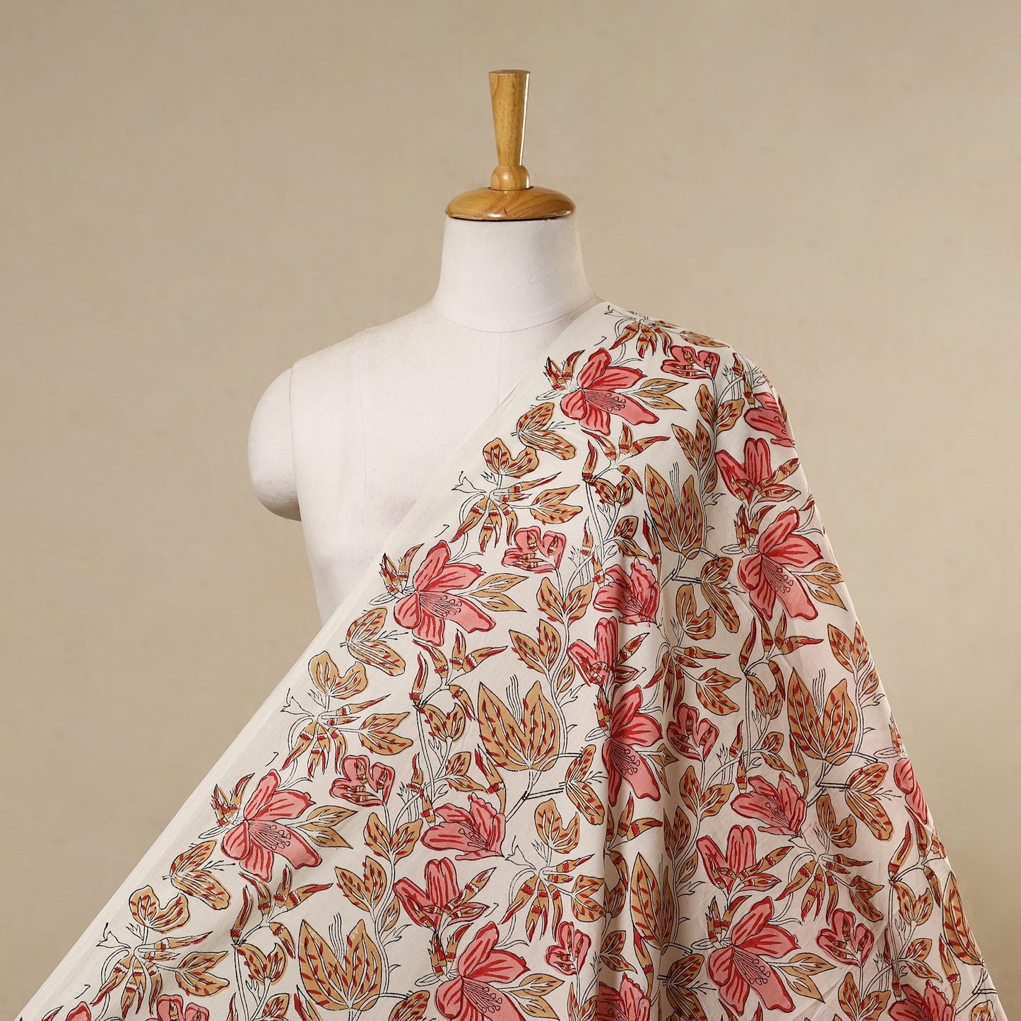 White - cotton sanganeri fabric 10 - handcrafted