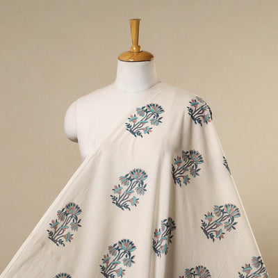 White - cotton sanganeri fabric 10 - handcrafted