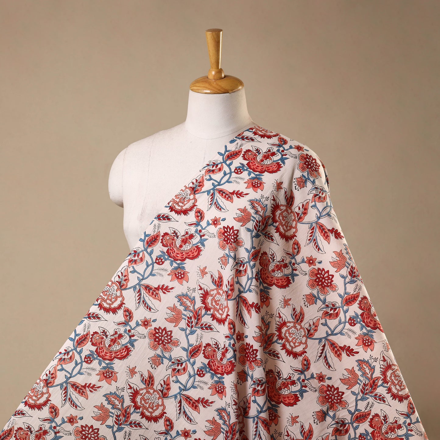 White - cotton sanganeri fabric 10 - handcrafted